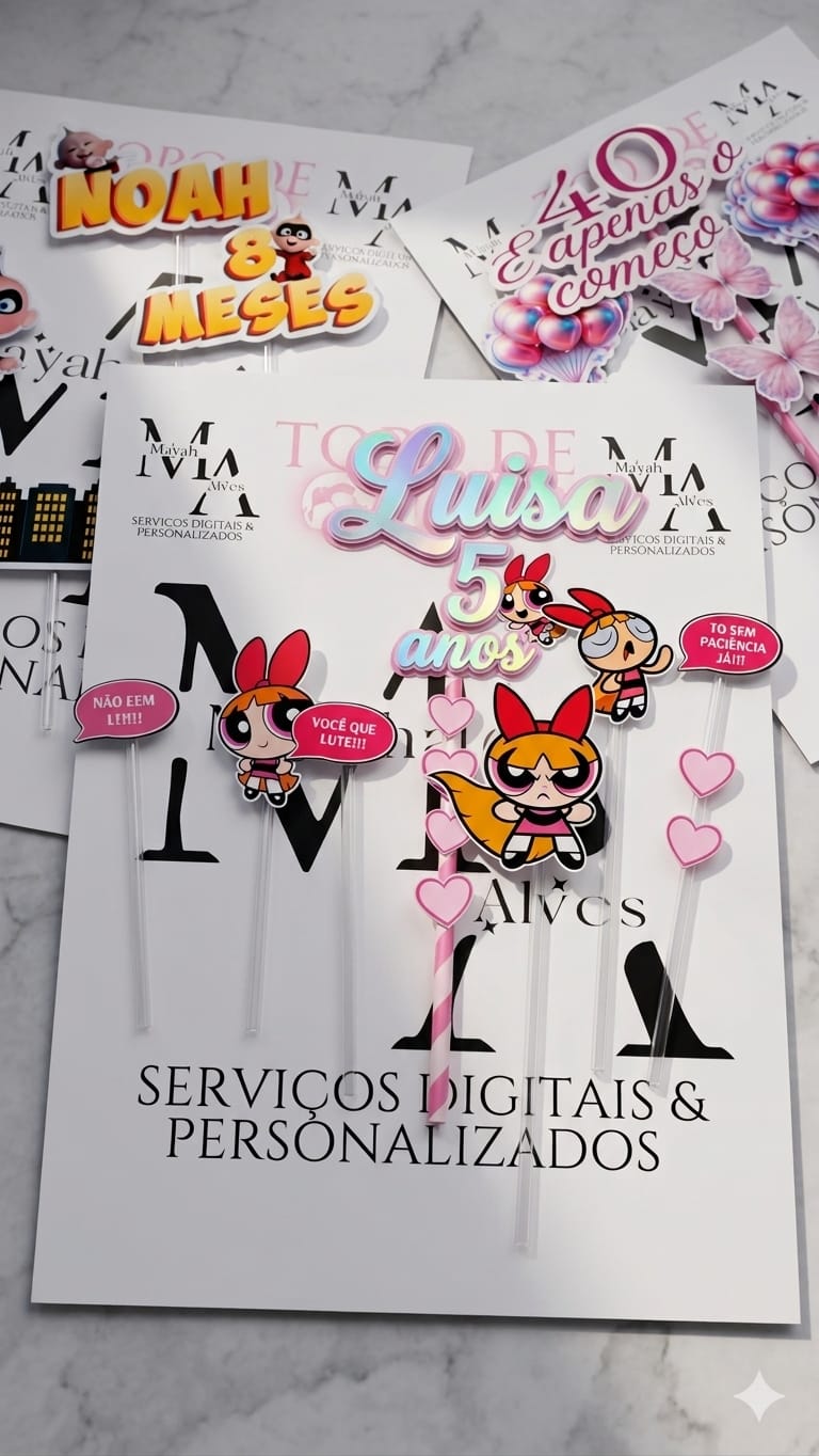 Topo de bolo personalizado